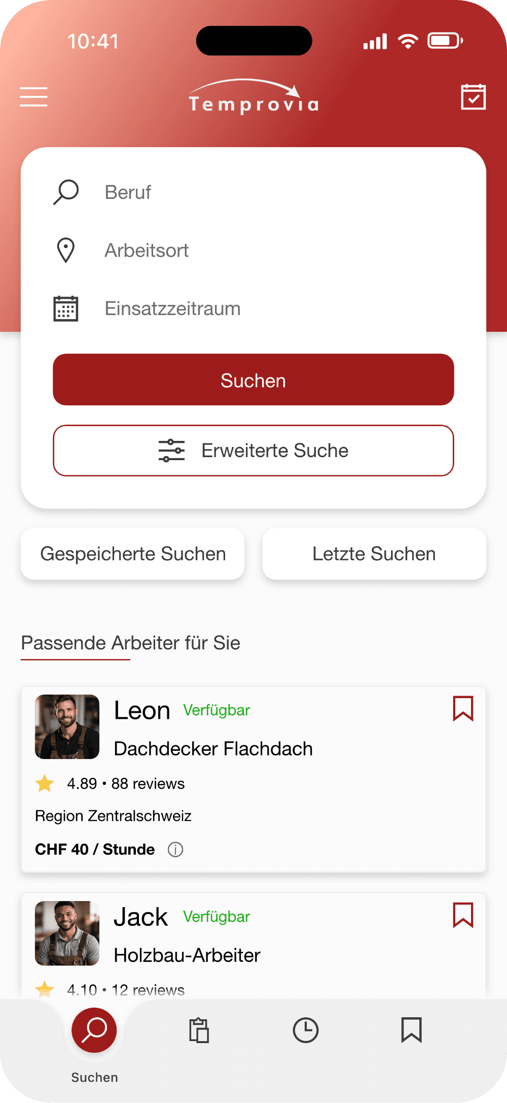 Tempnovia app preview