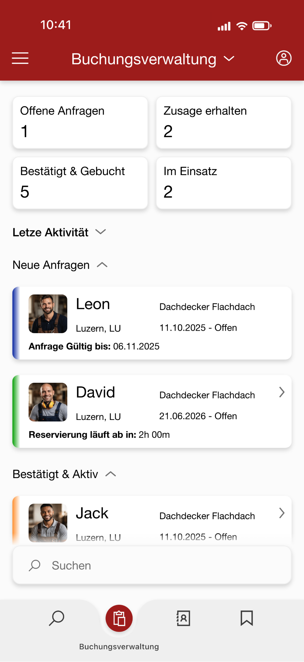 Tempnovia Buchungsverwaltung